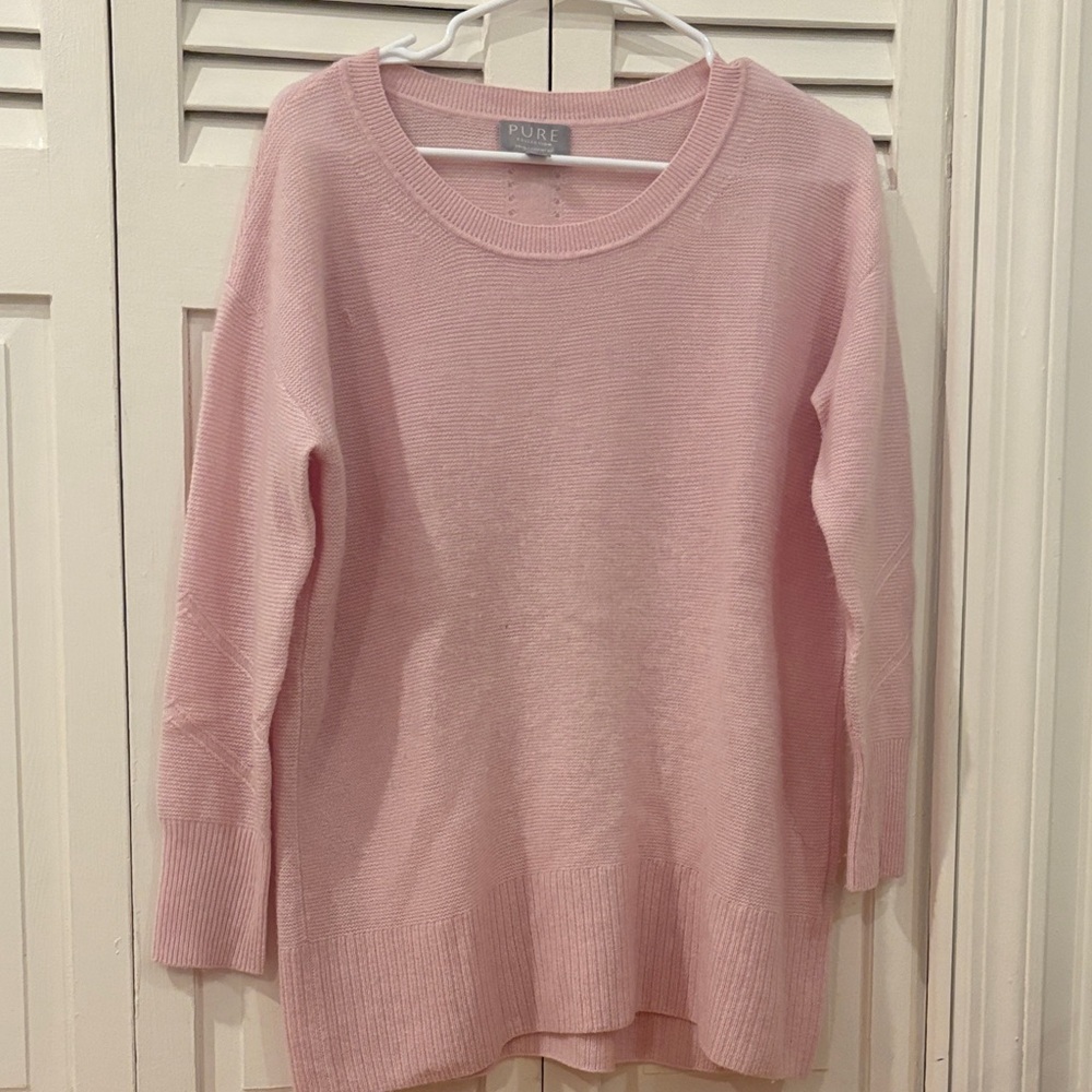 Pure Pink Women's Cashmere Sweater - Picture 1 of 13
